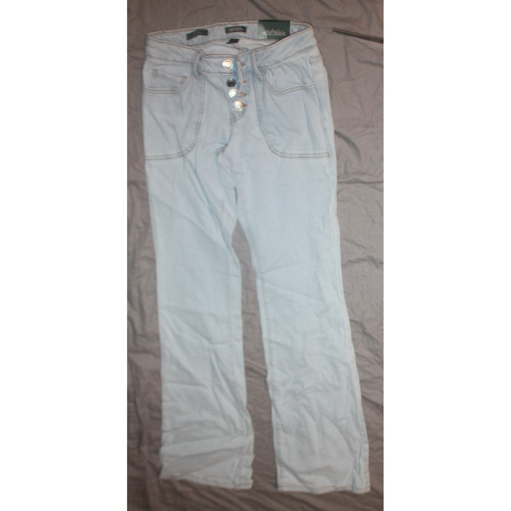 Wild Fable Low Rise Flare Denim Jeans Women's Size 0 Blue Light Wash Button Fly